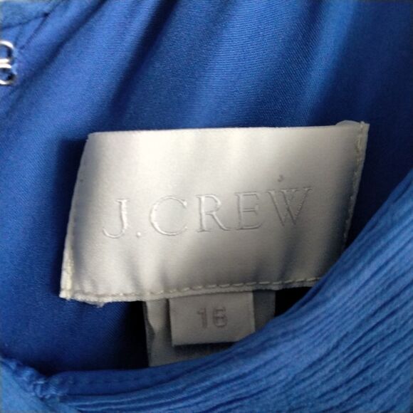 J. CREW Heidi Chiffon Blue Dress Size 16 - Picture 6 of 6
